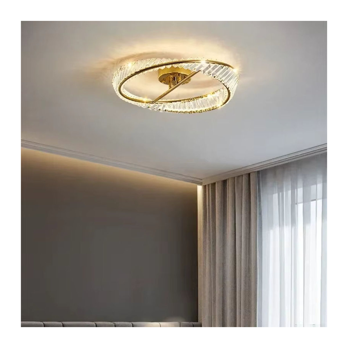 Moderne LED Kristall Deckenleuchte als luxuriöser Kronleuchter für Wohnzimmer, Schlafzimmer und Küche - Bild 6