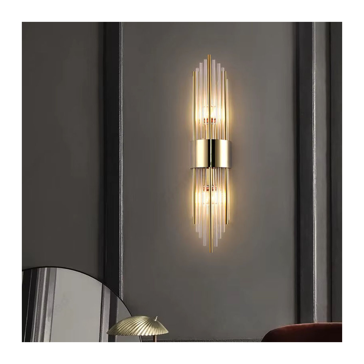 Moderne LED Kristall Wandlampe aus Glas in Schwarz für Schlafzimmer, Wohnzimmer und Flur - Bild 2