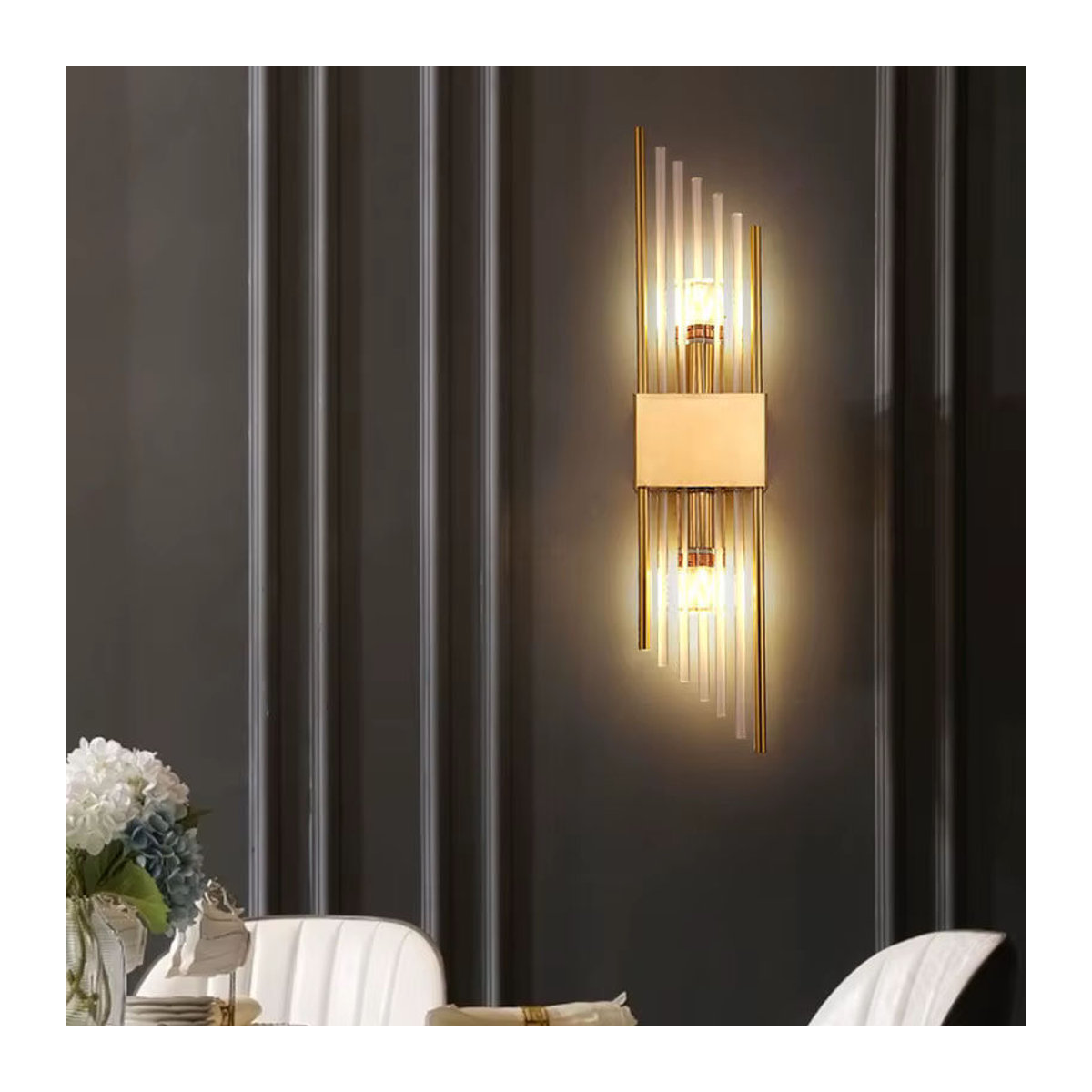 Moderne LED Kristall Wandlampe aus Glas in Schwarz für Schlafzimmer, Wohnzimmer und Flur - Bild 3