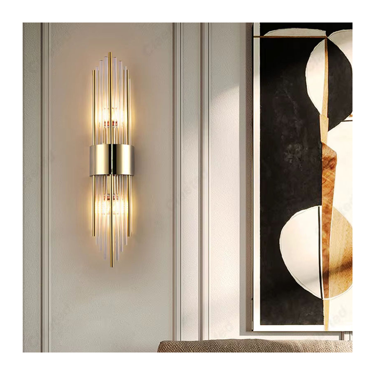Moderne LED Kristall Wandlampe aus Glas in Schwarz für Schlafzimmer, Wohnzimmer und Flur - Bild 4