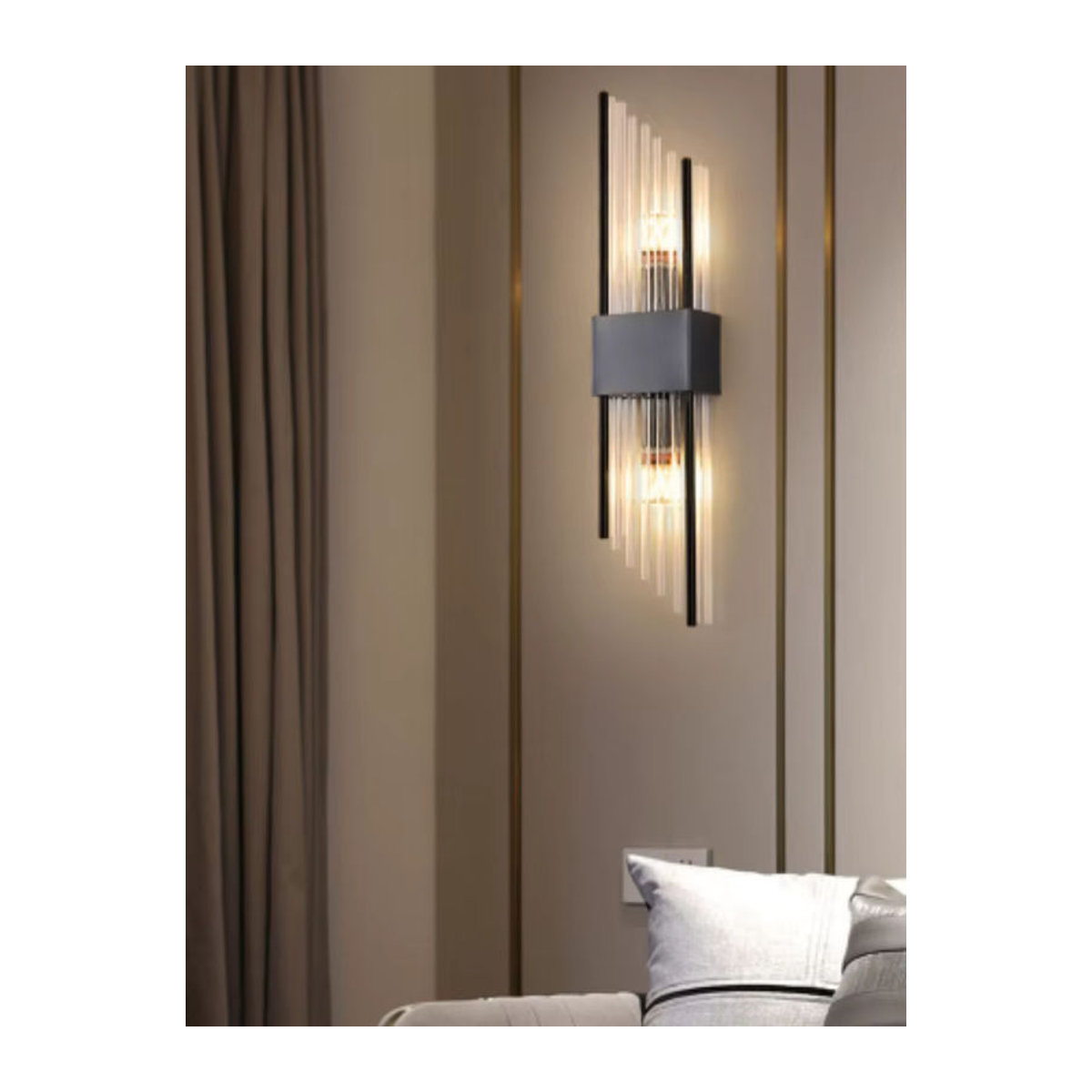 Moderne LED Kristall Wandlampe aus Glas in Schwarz für Schlafzimmer, Wohnzimmer und Flur - Bild 6