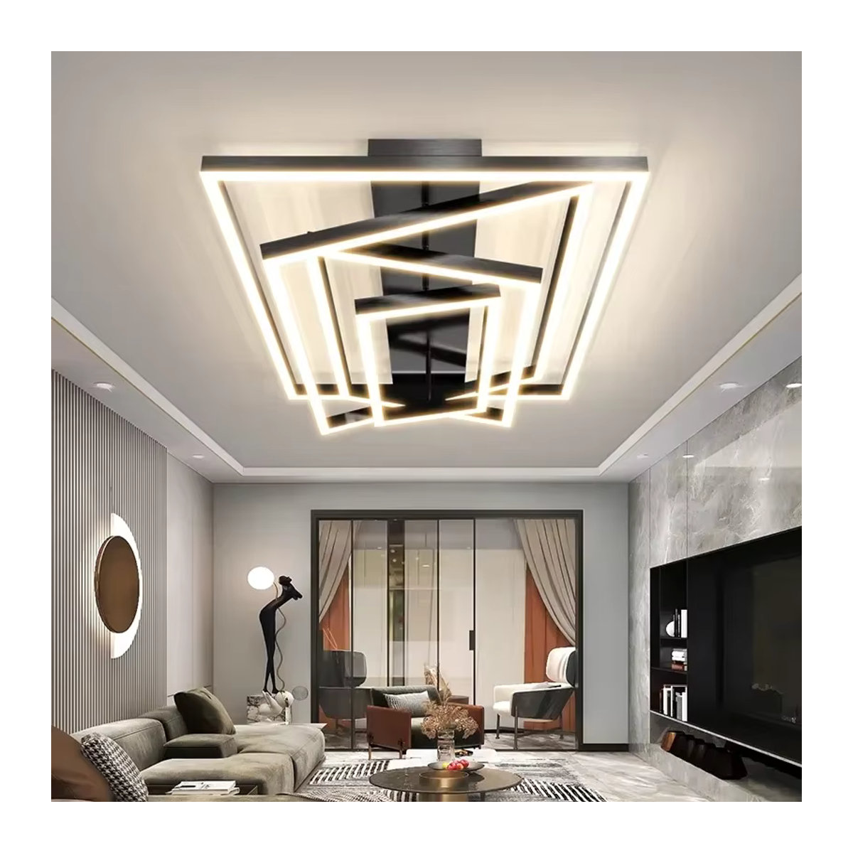 Moderne LED-Kronleuchter DAMIASMIL in Schwarz für Wohnzimmer, Esszimmer und Schlafzimmer - Bild 1