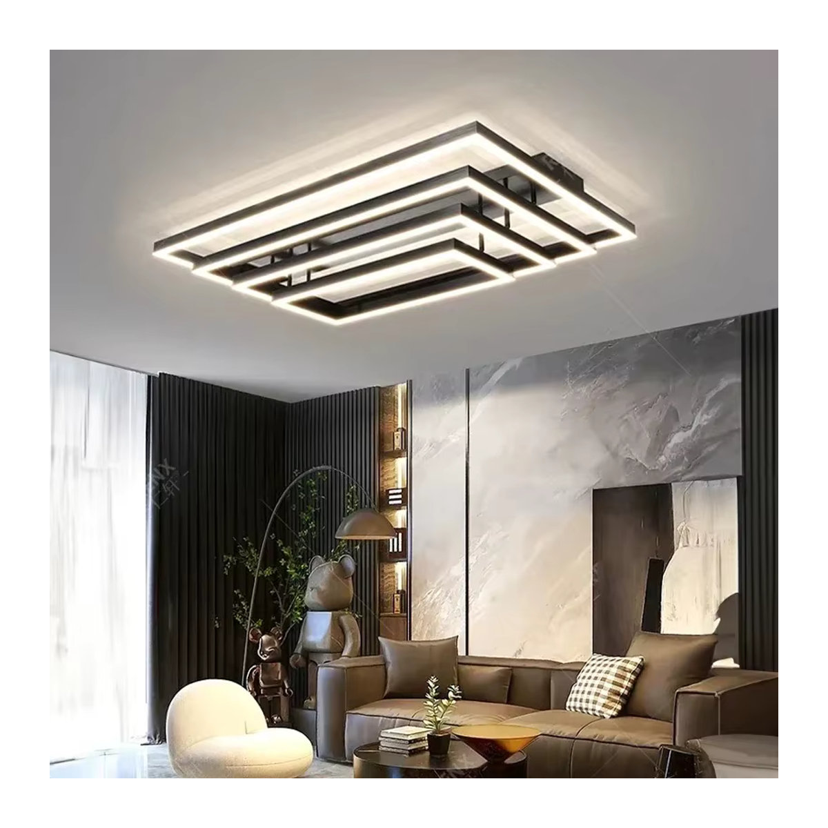 Moderne LED-Kronleuchter DAMIASMIL in Schwarz für Wohnzimmer, Esszimmer und Schlafzimmer - Bild 4