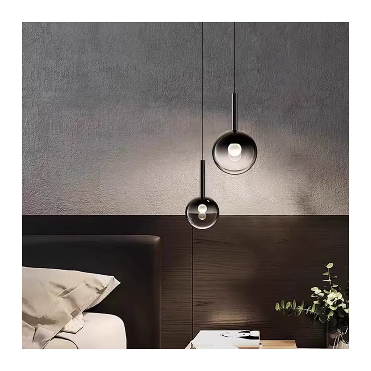 Moderne LED Kronleuchter Pendelleuchte aus Glas in Schwarz für deine Innenbeleuchtung - Bild 6