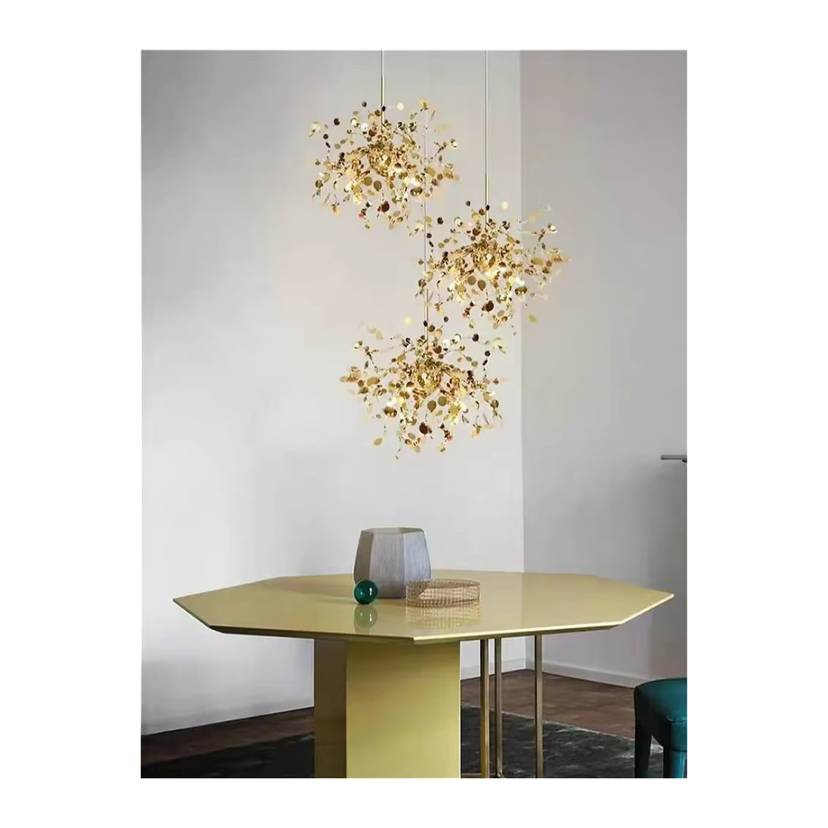 Moderne LED Kronleuchter von JIANKEXING in Chrom und Bunt aus Edelstahl für Wohnzimmer und Restaurant - Bild 1