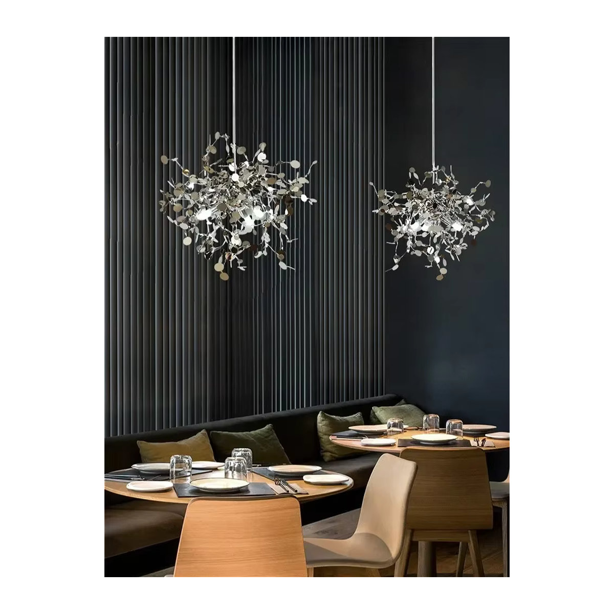 Moderne LED Kronleuchter von JIANKEXING in Chrom und Bunt aus Edelstahl für Wohnzimmer und Restaurant - Bild 4