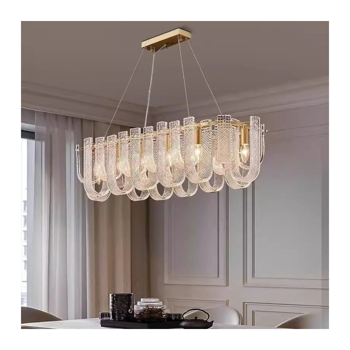 Moderne LED-Pendelleuchte aus Glas und Kupfer von JIANKEXING in Weiß - Bild 1