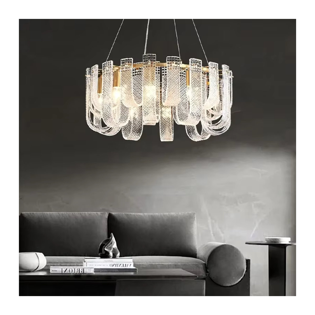 Moderne LED-Pendelleuchte aus Glas und Kupfer von JIANKEXING in Weiß - Bild 2