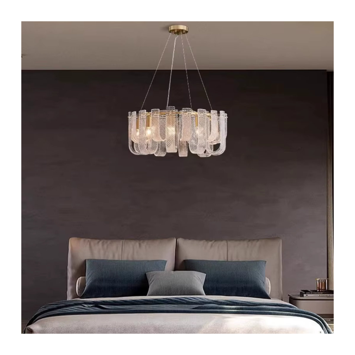 Moderne LED-Pendelleuchte aus Glas und Kupfer von JIANKEXING in Weiß - Bild 5