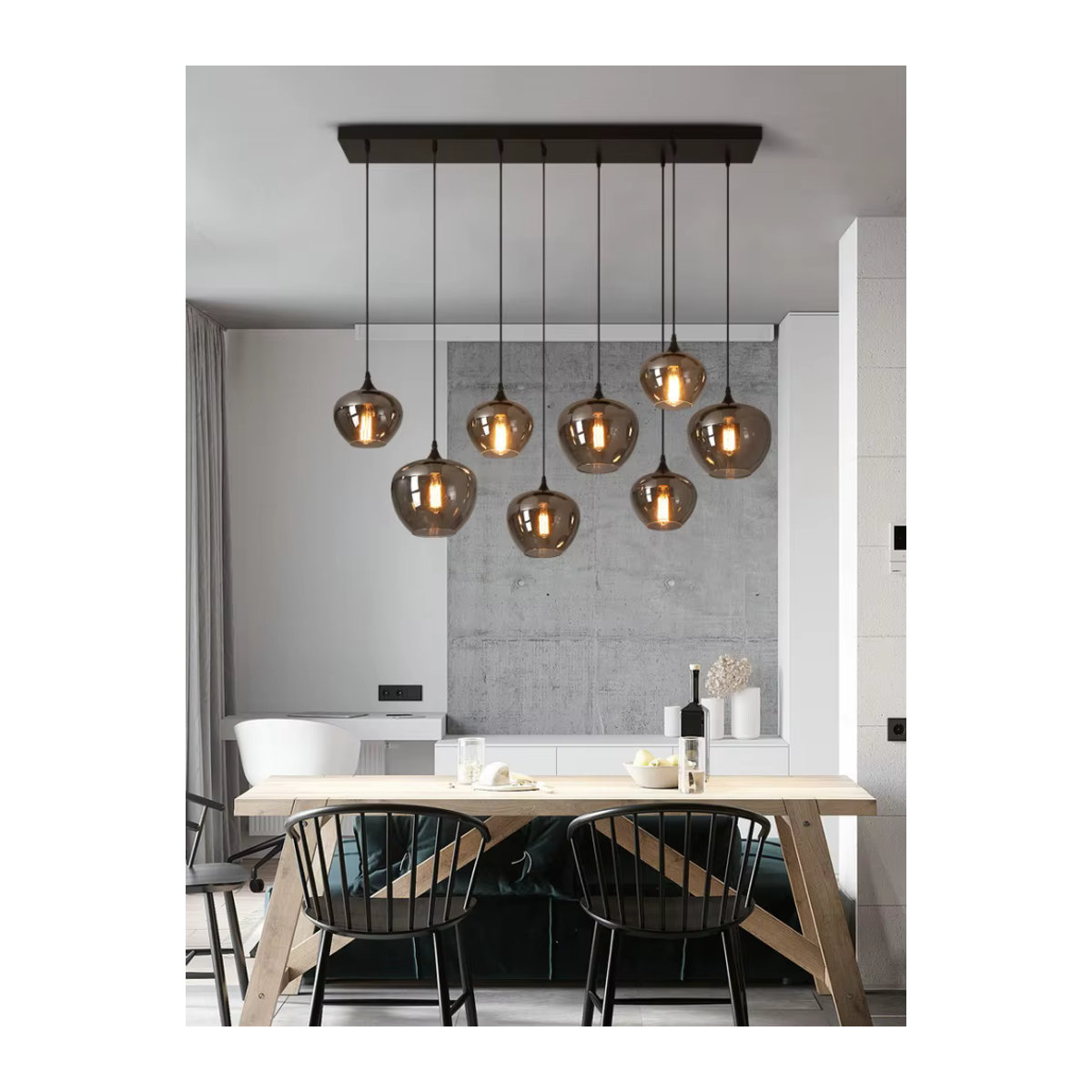 Moderne LED-Pendelleuchte aus Glas von JIANKEXING in Grau - Bild 5