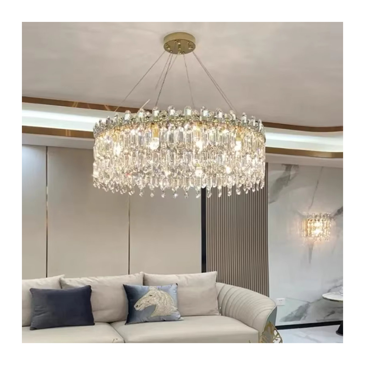 Moderne LED Pendelleuchte aus Glas von TAONUANSHU in Silber - Bild 2