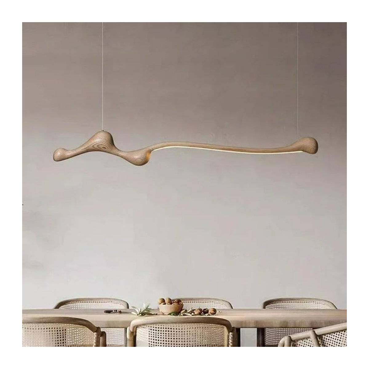Moderne LED-Pendelleuchte aus Holz von SANDYHA in Natur - Bild 1