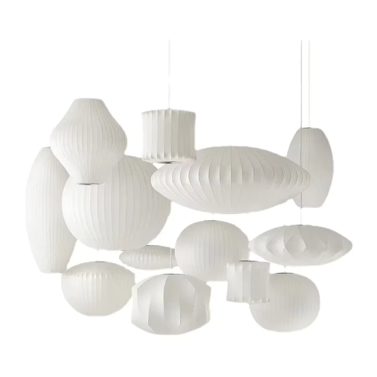 Moderne LED Pendelleuchte aus weißem Stoff von JIANKEXING für Wohnzimmer, Restaurant und Schlafzimmer - Bild 6