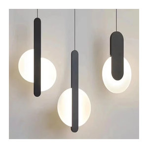 Moderne LED Pendelleuchte BANMENG in Schwarz als Hängelampe und Kronleuchter für die Innenbeleuchtung in