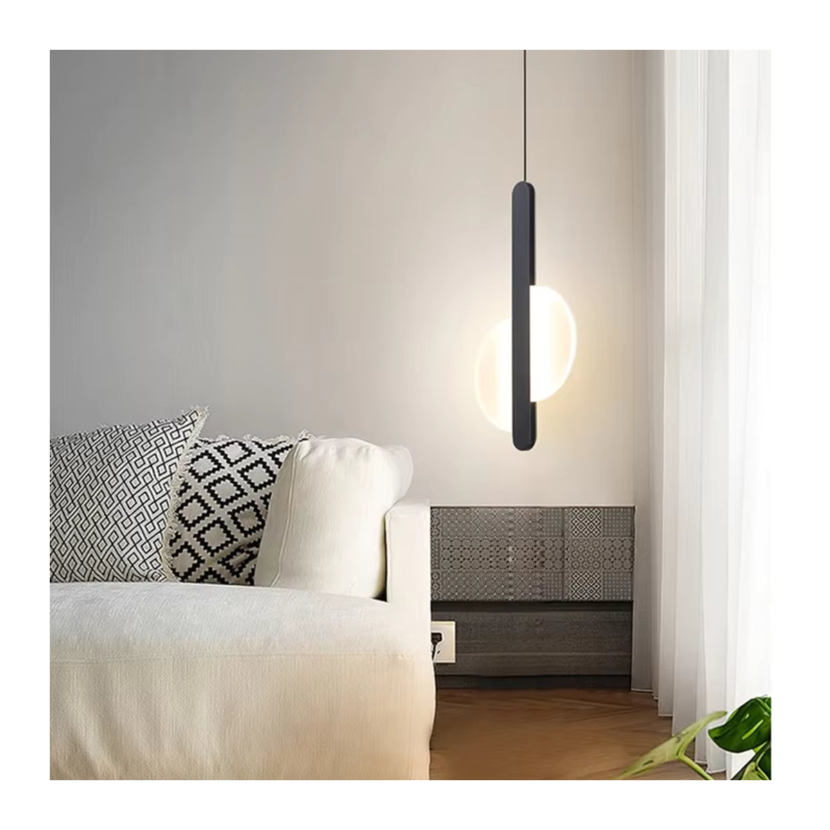 Moderne LED Pendelleuchte BANMENG in Schwarz als Hängelampe und Kronleuchter für die Innenbeleuchtung in - Bild 2