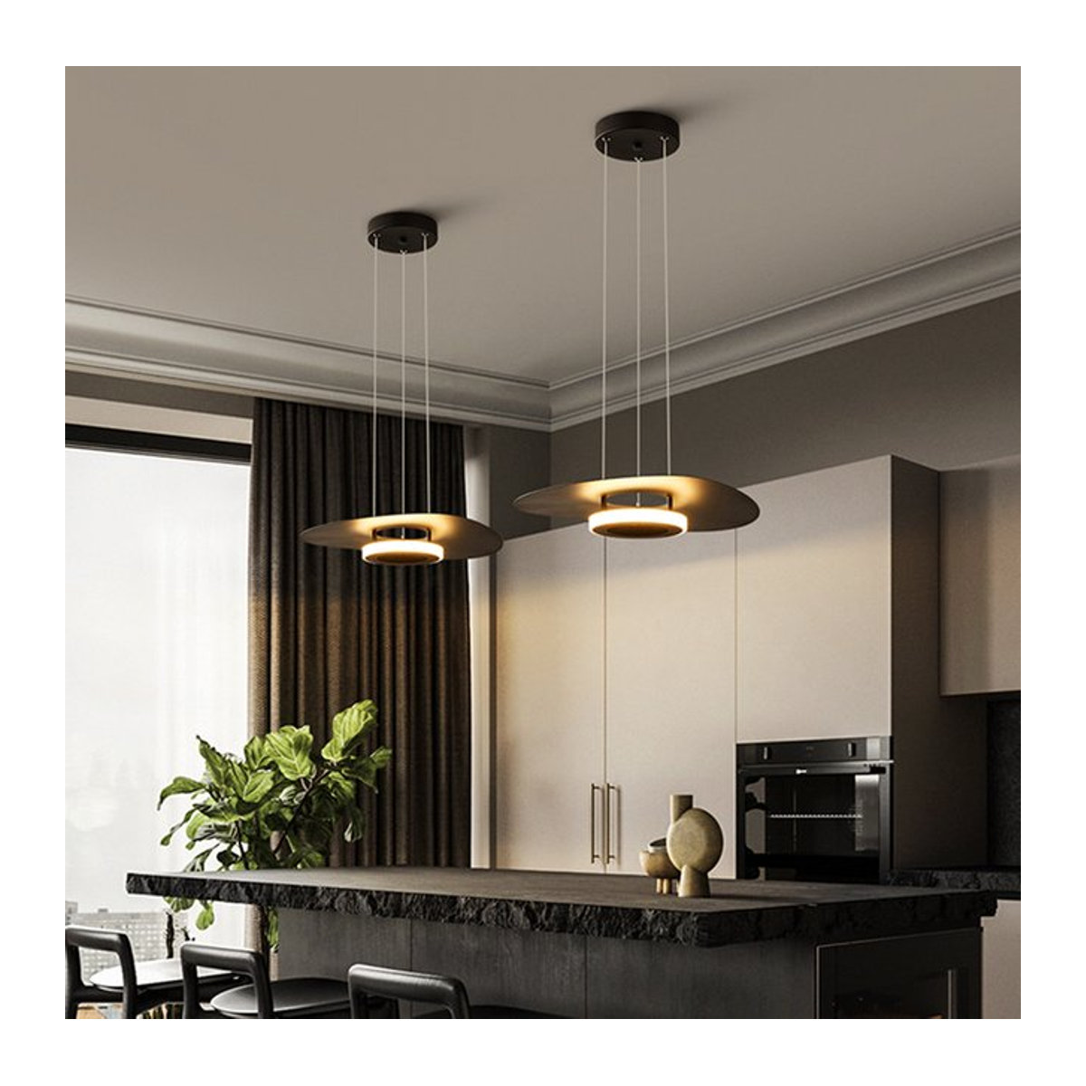 Moderne LED Pendelleuchte Gbbmade in Schwarz für dein Esszimmer - Bild 1