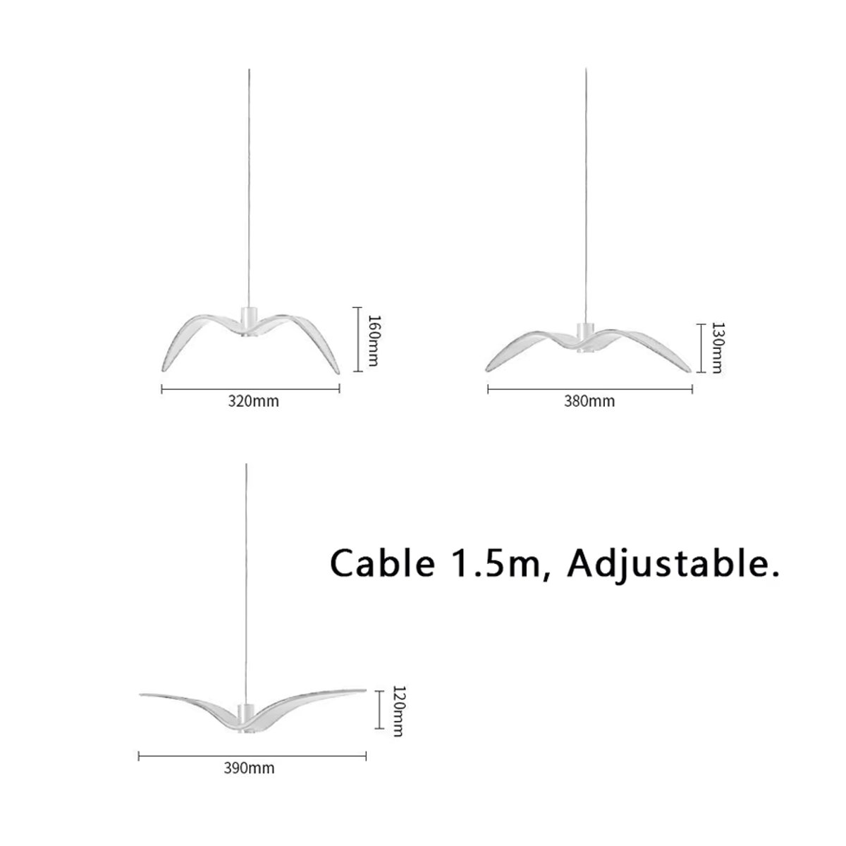 Moderne LED Pendelleuchte im Möwen-Design in Weiß für Bar und Küche - Bild 3