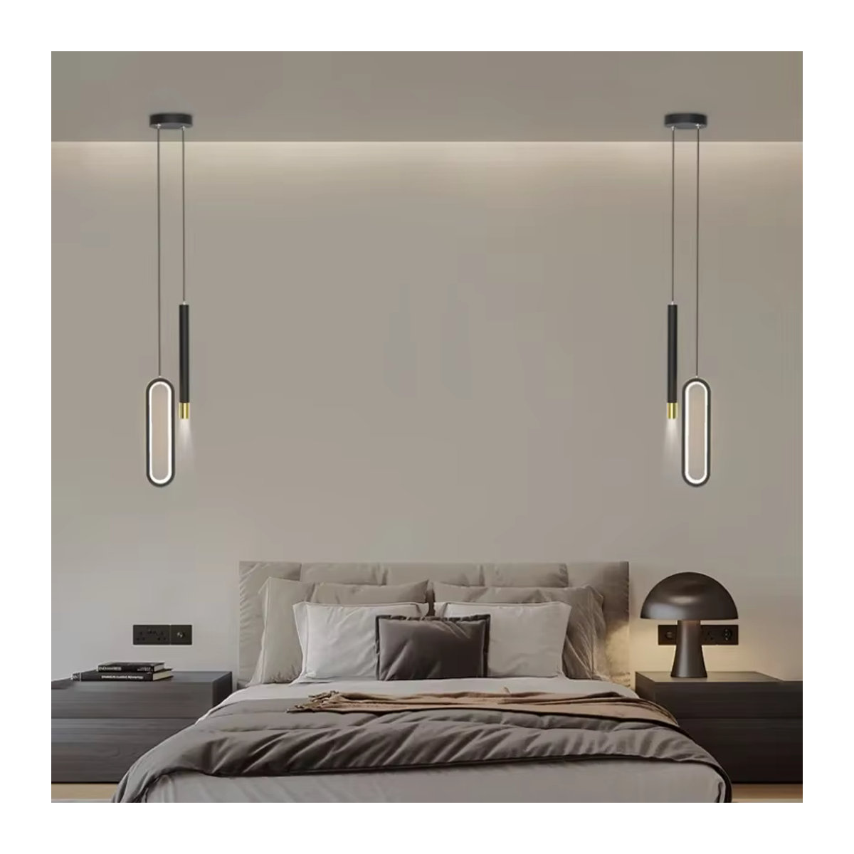 Moderne LED-Pendelleuchte in Schwarz für Schlafzimmer, Bad oder Restaurant - Bild 3