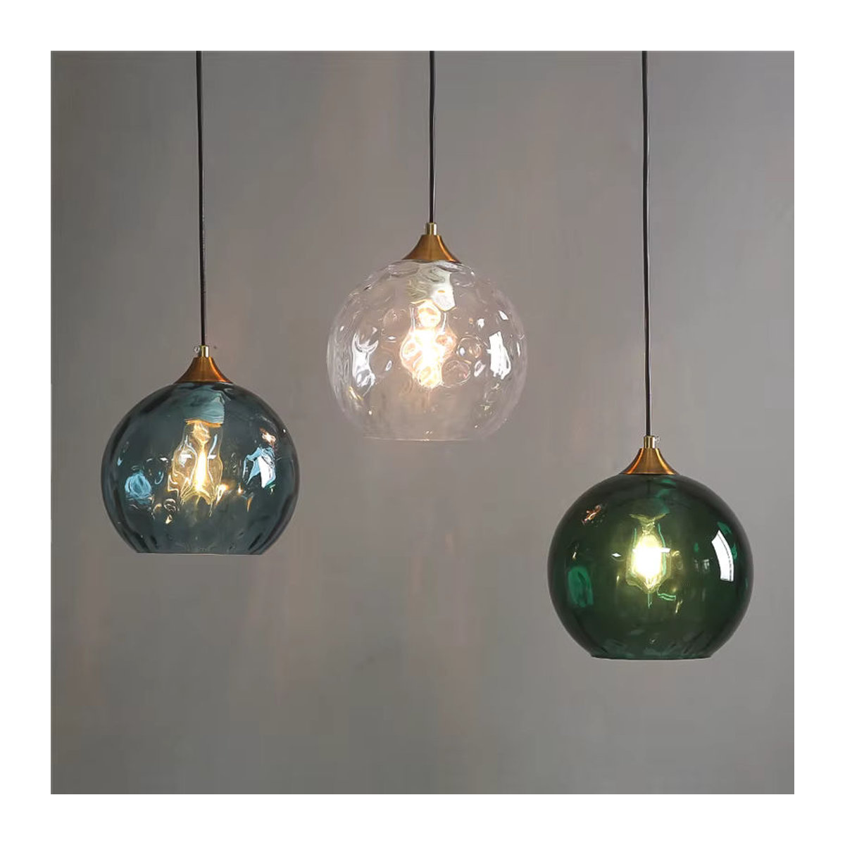 Moderne LED-Pendelleuchte Lava Ball mit Glaskugeln in Bunt für Schlafzimmer, Esszimmer und Küche - Bild 1