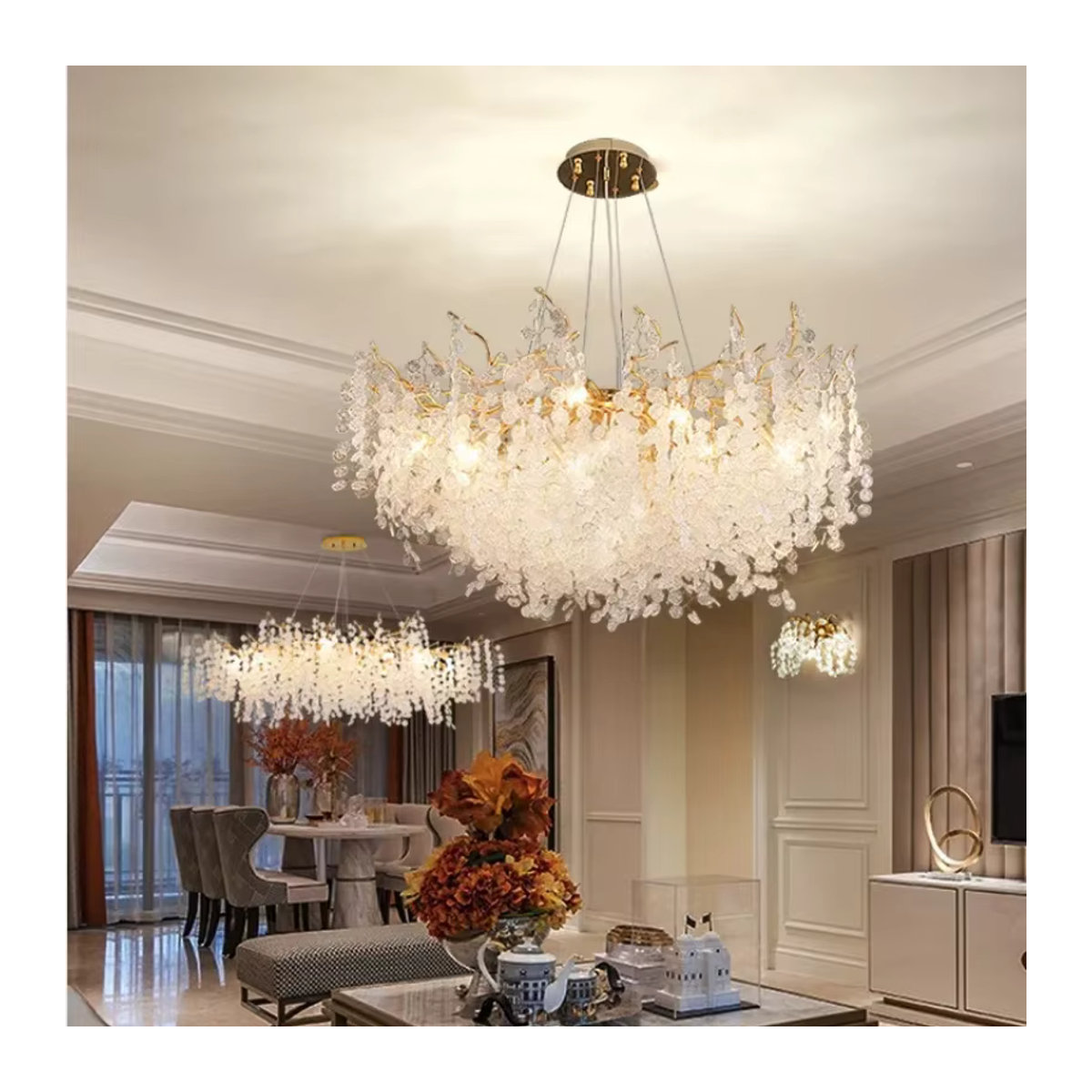 Moderne LED-Pendelleuchte Luminarias Aras aus Aluminium in Gold mit E14 Fassung - Bild 2