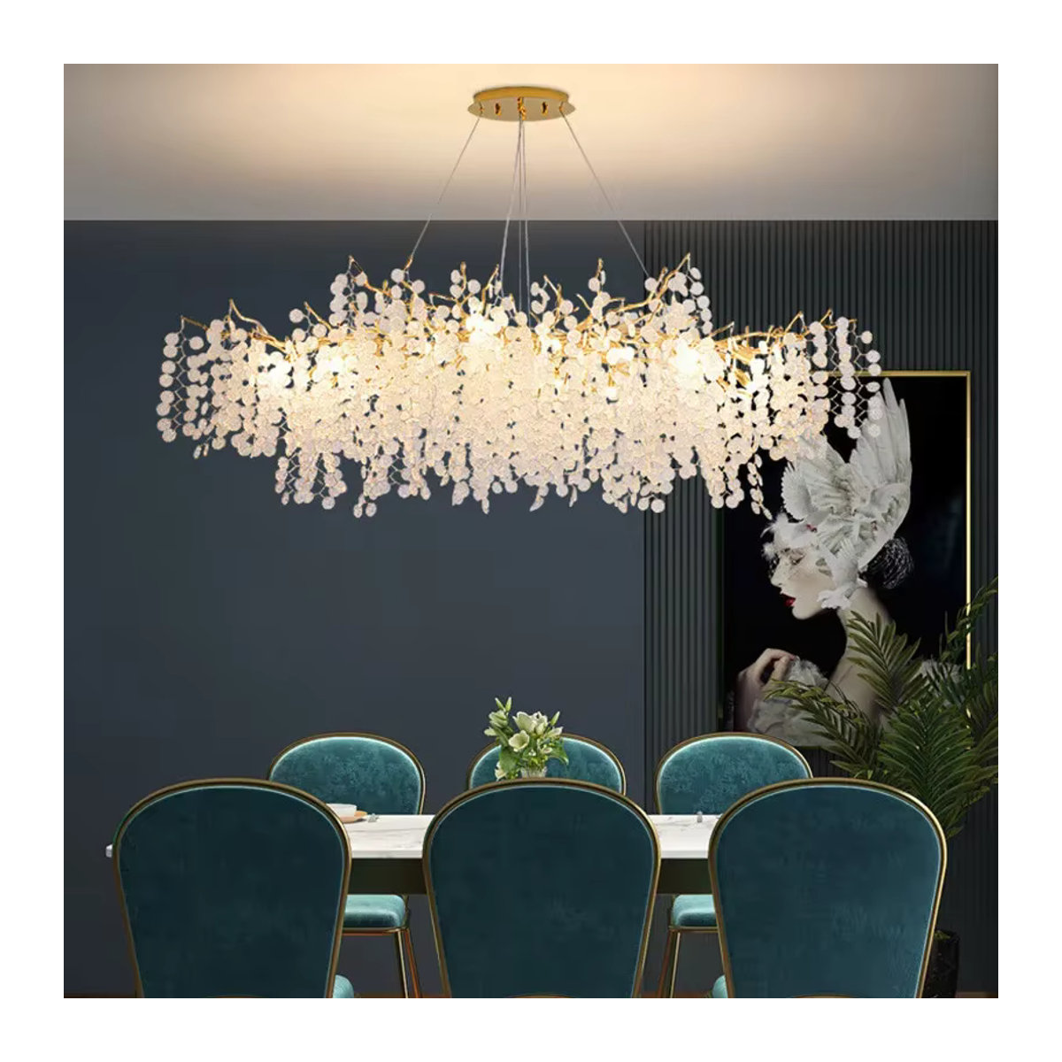 Moderne LED-Pendelleuchte Luminarias Aras aus Aluminium in Gold mit E14 Fassung - Bild 3