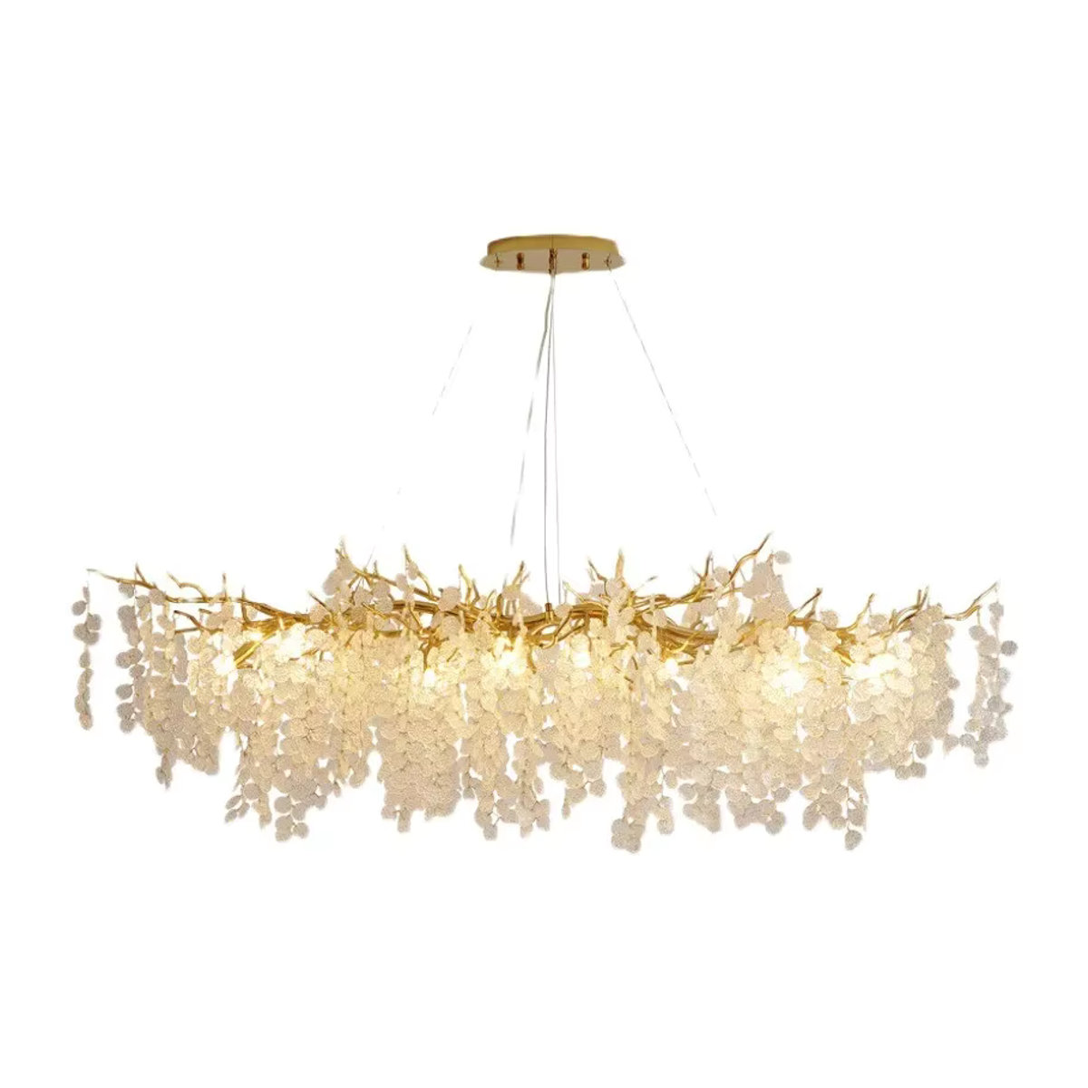 Moderne LED-Pendelleuchte Luminarias Aras aus Aluminium in Gold mit E14 Fassung - Bild 5