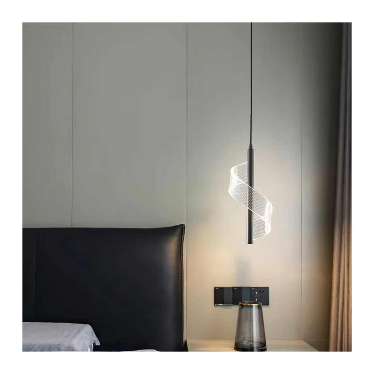 Moderne LED-Pendelleuchte lyfs in Schwarz für Wohnzimmer, Schlafzimmer, Cafe und Bar - Bild 5