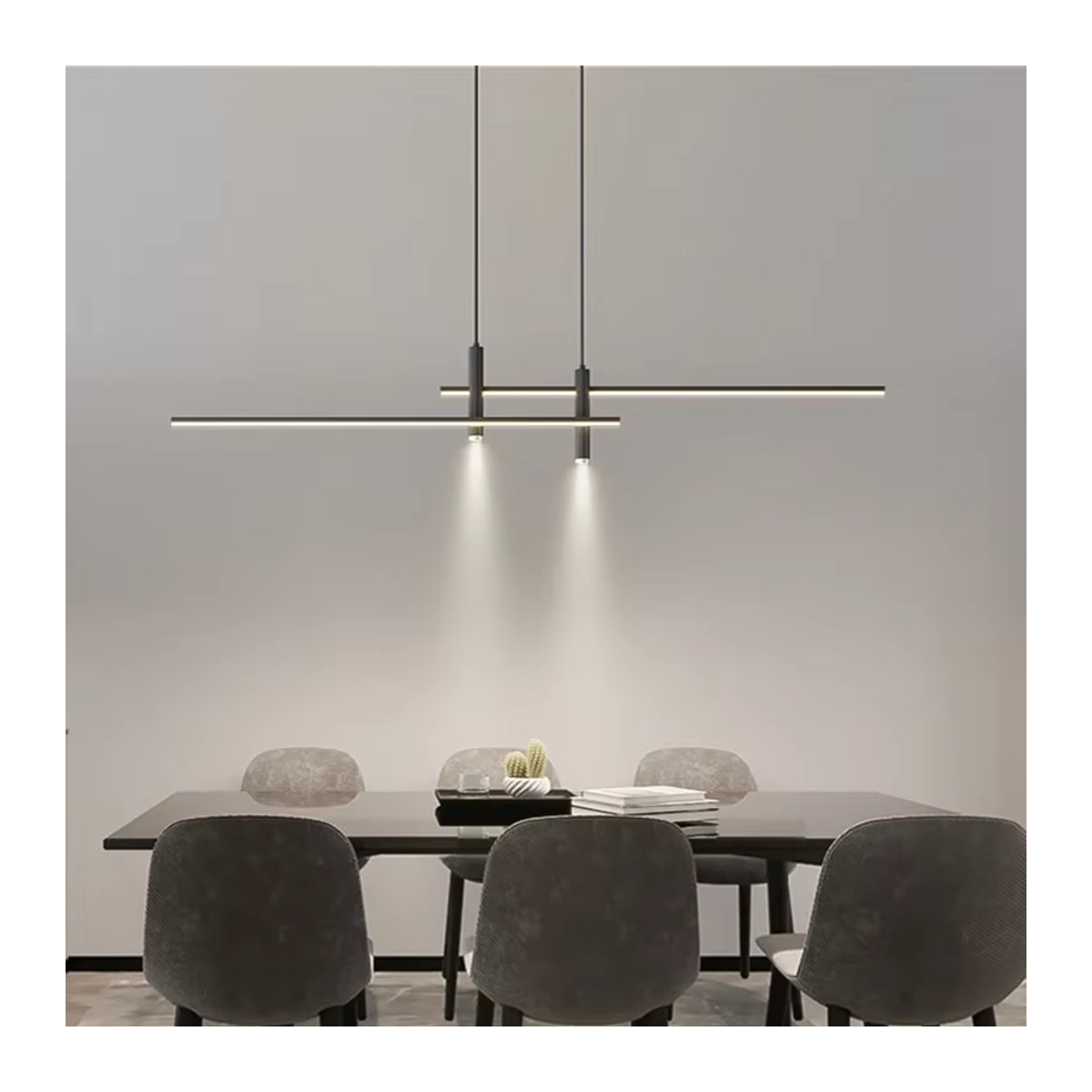 Moderne LED-Pendelleuchte von DARHYN in Schwarz mit warmweißem Licht für deine dekorative Innenbeleuchtung - Bild 2