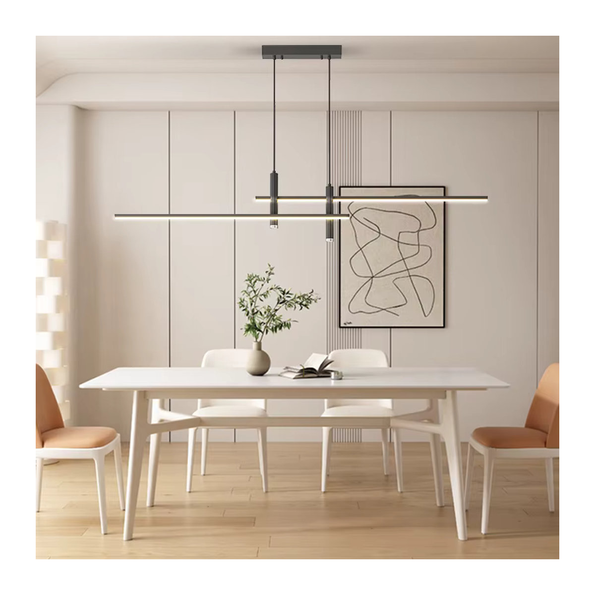 Moderne LED-Pendelleuchte von DARHYN in Schwarz mit warmweißem Licht für deine dekorative Innenbeleuchtung - Bild 4