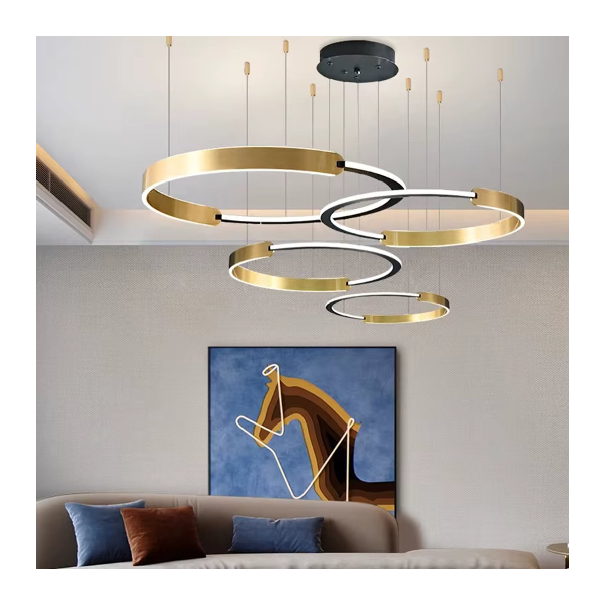 Moderne LED-Pendelleuchte von Gbbmade aus Metall in Schwarz/Weiß für Wohnzimmer und Esszimmer - Bild 2