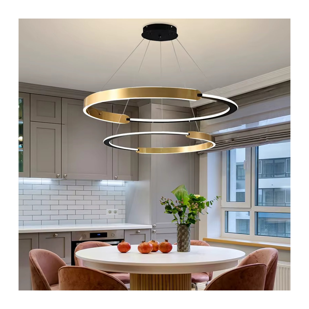 Moderne LED-Pendelleuchte von Gbbmade aus Metall in Schwarz/Weiß für Wohnzimmer und Esszimmer - Bild 6
