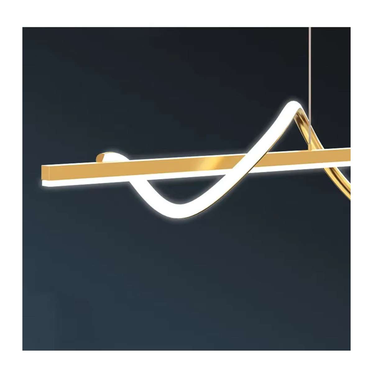 Moderne LED-Pendelleuchte von JIANKEXING aus Metall in Gold mit Fernbedienung - Bild 4