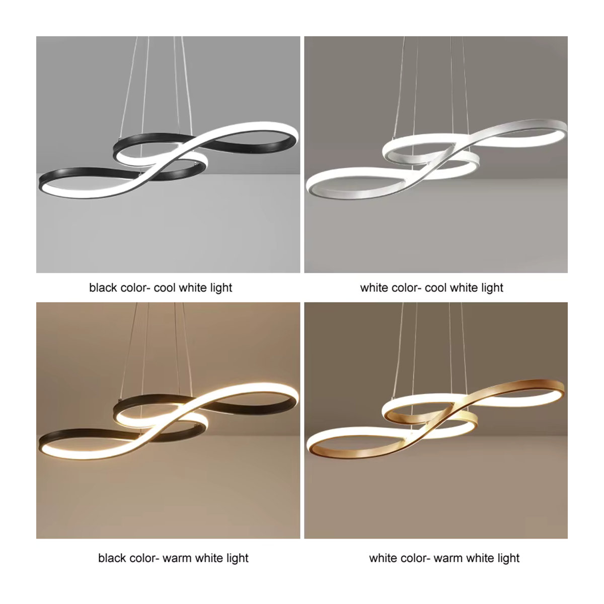 Moderne LED Pendelleuchte von ludengchaoshi in Weiß aus Metall mit Fernbedienung und Dimmfunktion für Küche, Bar und Esszimmer - Bild 4