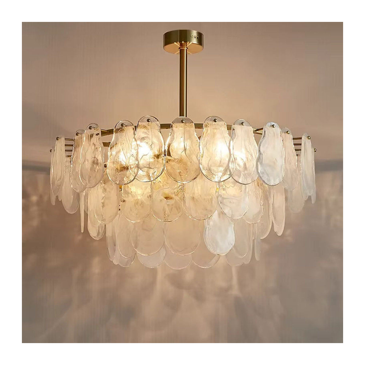 Moderne LED-Pendelleuchte von MZISOSOD aus Glas und Metall in Weiß und Silber - Bild 2