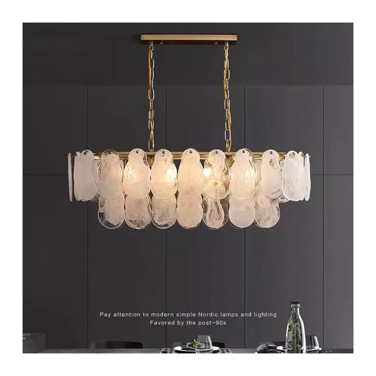 Moderne LED-Pendelleuchte von MZISOSOD aus Glas und Metall in Weiß und Silber - Bild 5