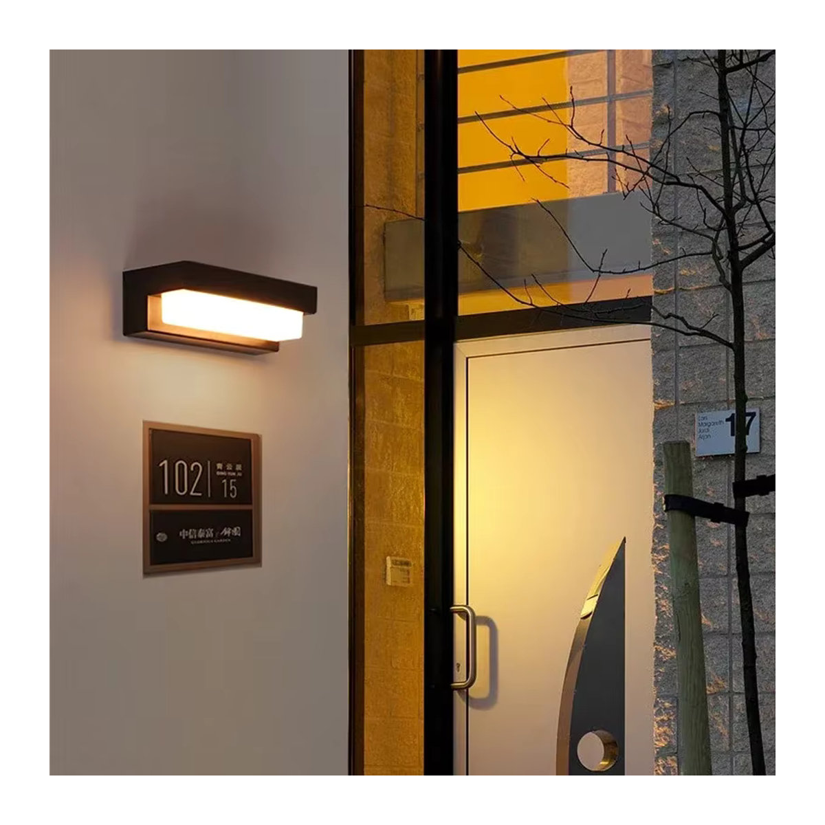 Moderne LED Solar Wandleuchte Schwarz Wasserdicht für Außenbereich Balkon und Garten - Bild 2