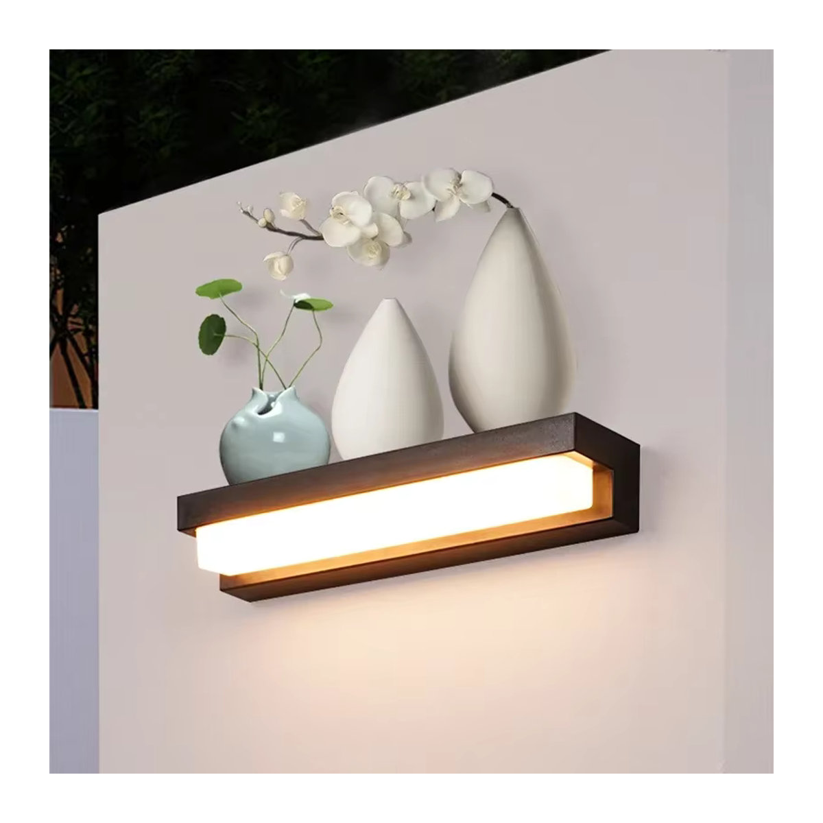 Moderne LED Solar Wandleuchte Schwarz Wasserdicht für Außenbereich Balkon und Garten - Bild 4