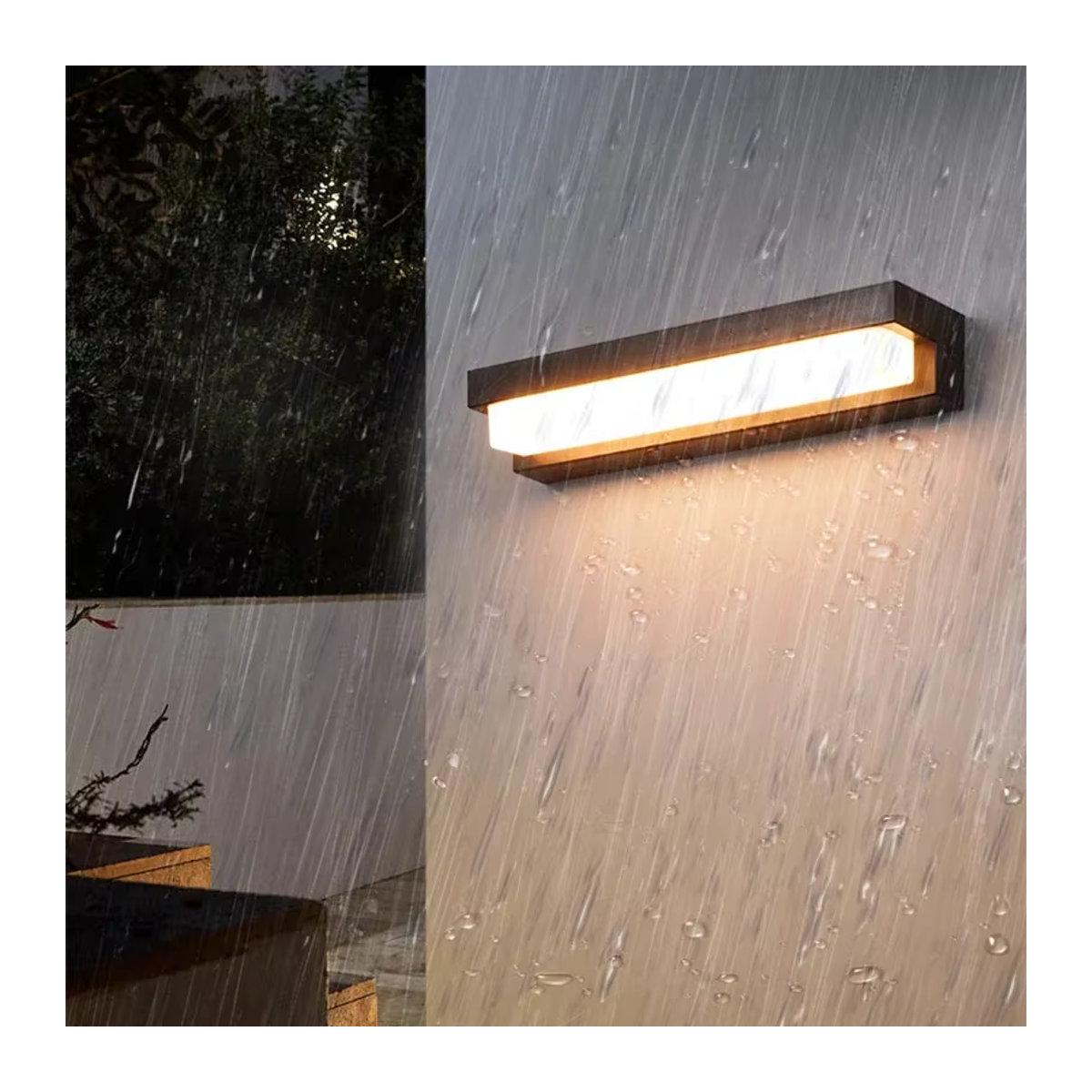 Moderne LED Solar Wandleuchte Schwarz Wasserdicht für Außenbereich Balkon und Garten - Bild 5