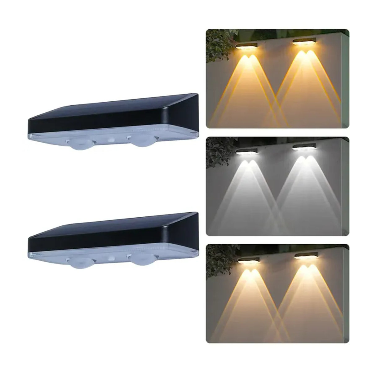 Moderne LED Solarleuchte in Schwarz für die Gartenbeleuchtung und Zaundekoration - Bild 2