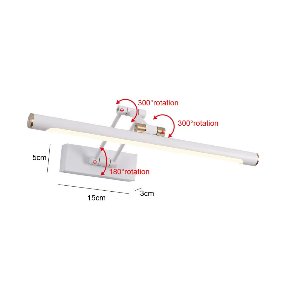 Moderne LED Spiegelleuchte von QUASHION in Weiß für Badezimmer und Schlafzimmer - Bild 2