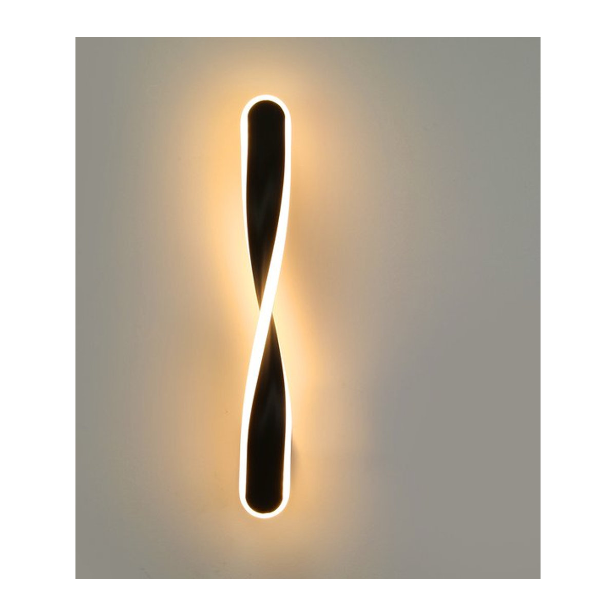 Moderne LED-Spiralwandleuchte aus Aluminium in Schwarz, 12W, Breite: 45 cm - Bild 1