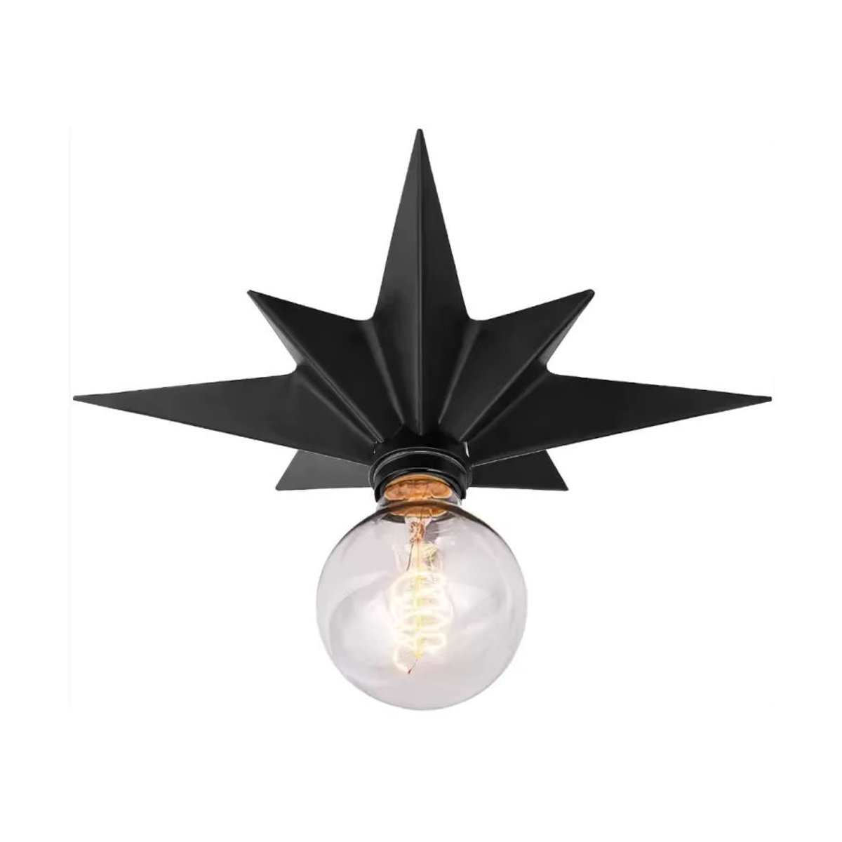 Moderne LED Stern Wandleuchte aus Metall in Schwarz für Wohnzimmer und Schlafzimmer - Bild 1