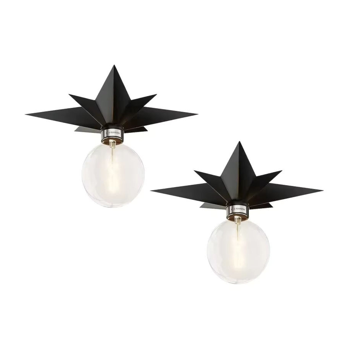 Moderne LED Stern Wandleuchte aus Metall in Schwarz für Wohnzimmer und Schlafzimmer - Bild 3
