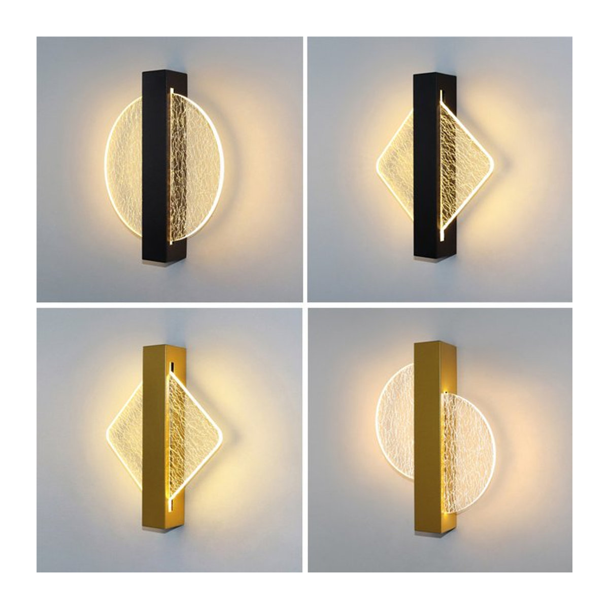 Moderne LED Wandlampe aus Acryl von Ynhaw in Schwarz für Wohnzimmer und Schlafzimmer - Bild 1