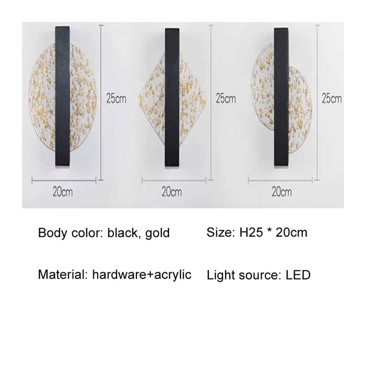 Moderne LED Wandlampe aus Acryl von Ynhaw in Schwarz für Wohnzimmer und Schlafzimmer - Bild 2