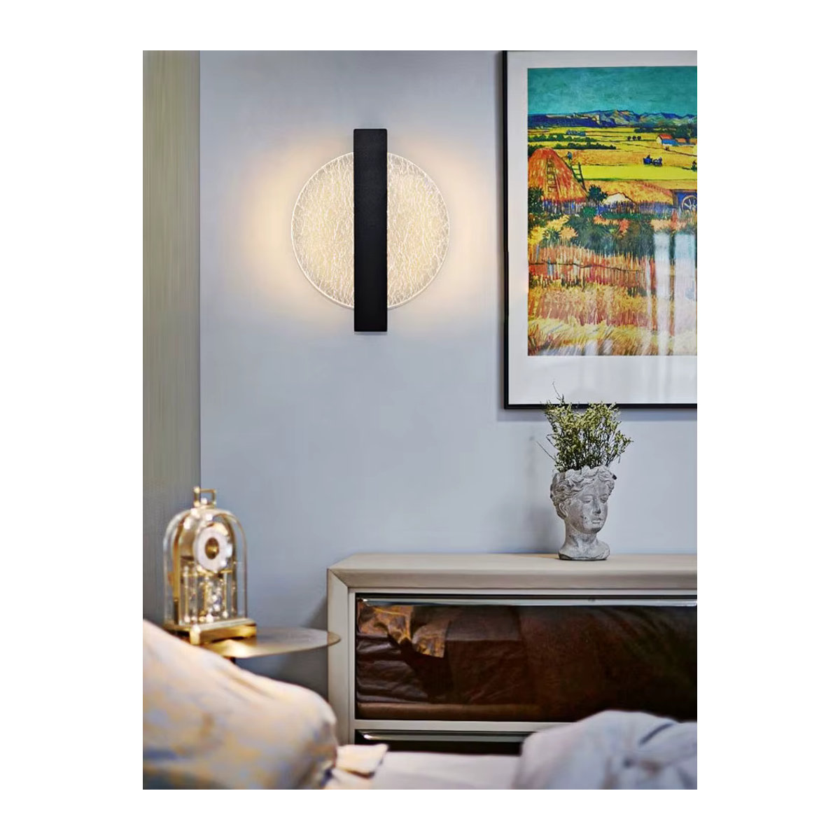 Moderne LED Wandlampe aus Acryl von Ynhaw in Schwarz für Wohnzimmer und Schlafzimmer - Bild 3