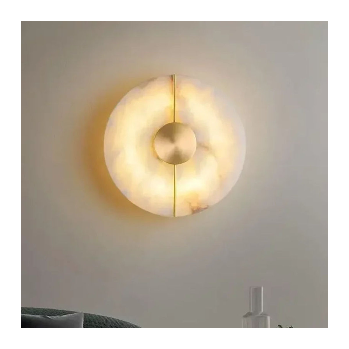 Moderne LED Wandlampe aus Marmor und Stein in Gold und Kupfer für dein Wohnzimmer oder Schlafzimmer - Bild 1