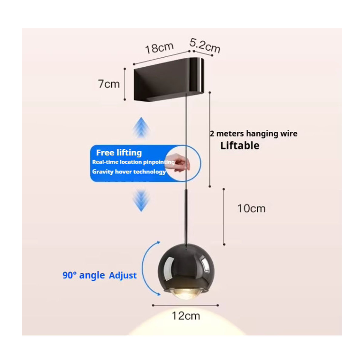 Moderne LED Wandlampe aus Metall in Schwarz und Chrom für Schlafzimmer und Wohnzimmer - Bild 2