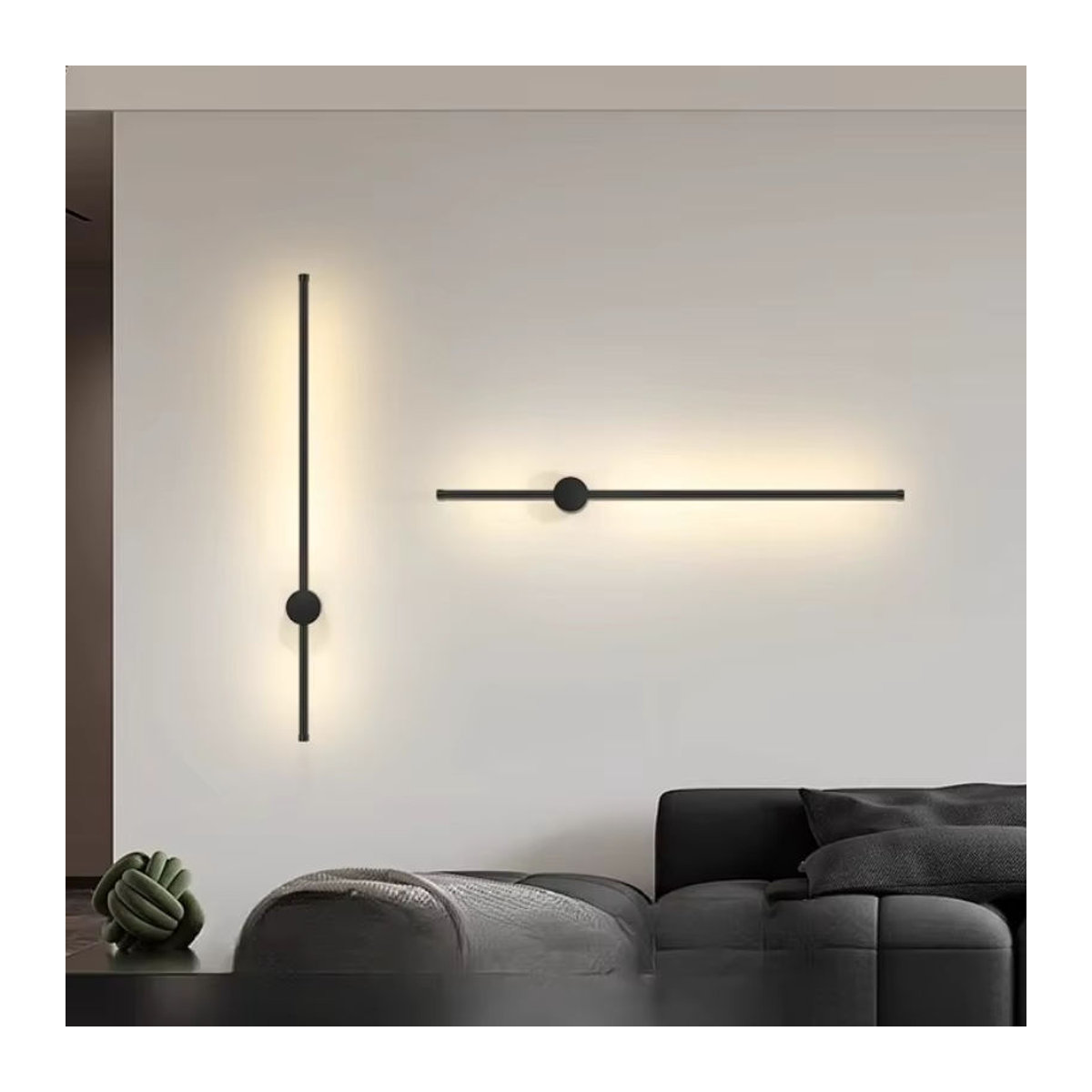 Moderne LED Wandlampe Claeted in Schwarz für Wohnzimmer und Schlafzimmer - Bild 1