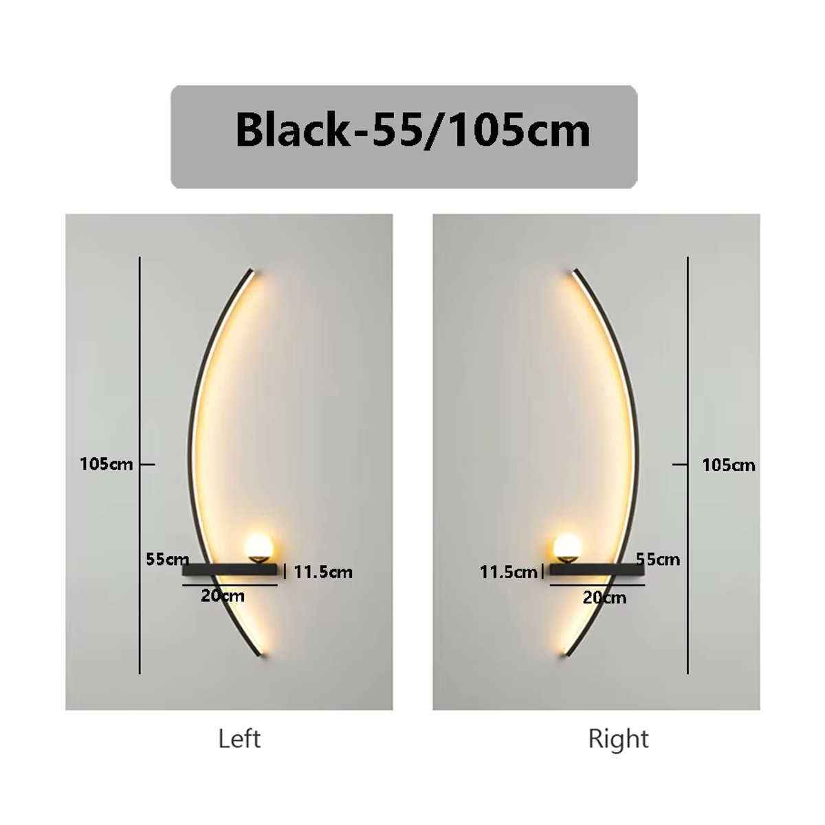 Moderne LED-Wandlampe von CETANT aus Aluminium in Schwarz für Wohnzimmer, Schlafzimmer und Treppenhaus - Bild 4